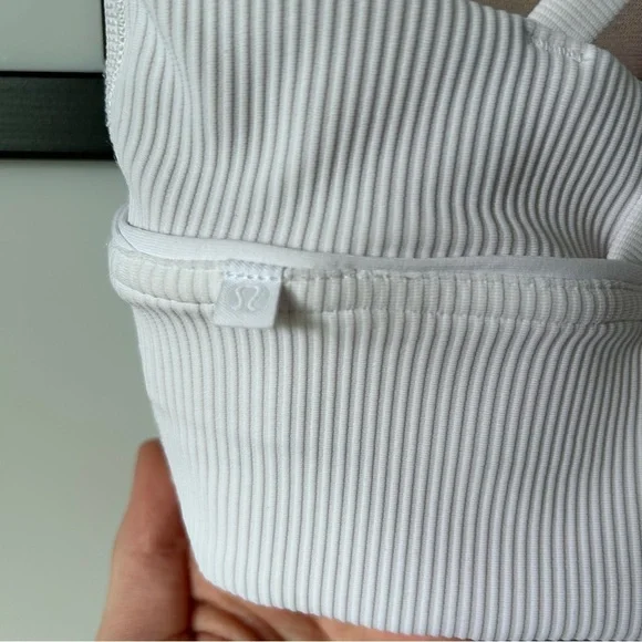 [4] NWOT Lululemon Athletica White Ribbed Longline Energy Sports Bra - Picture 9 of 11